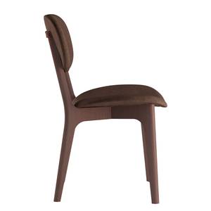 Chaises capitonnées Nadir (lot de 2) Marron tabac - Imitation noyer