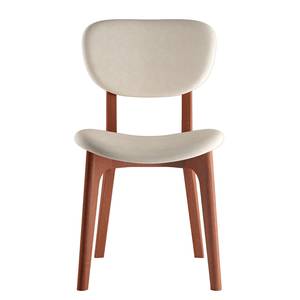 Chaises capitonnées Nadir (lot de 2) Crème - Imitation cerisier