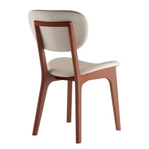 Chaises capitonnées Nadir (lot de 2) Crème - Imitation cerisier