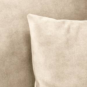 Canapé d’angle Lovis Velours Tomi: Créme - Méridienne longue à droite (vue de face)