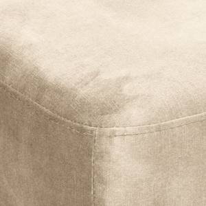 Canapé d’angle Lovis Velours Tomi: Créme - Méridienne longue à gauche (vue de face)