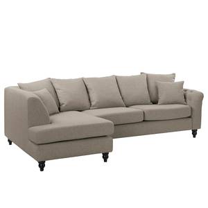 Ecksofa Lovis Webstoff - Webstoff Jazy: Cappuccino - Ottomane davorstehend links