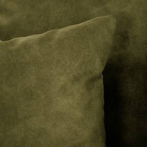 Canapé d’angle Lovis Microfibre Rica: Vert vieilli - Méridienne longue à gauche (vue de face)