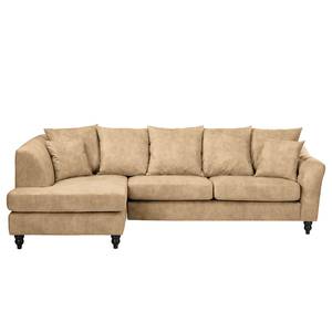 Ecksofa Lovis Microfaser - Microfaser Rica: Beige - Ottomane davorstehend links