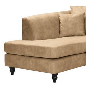 Ecksofa Lovis Microfaser - Microfaser Rica: Beige - Ottomane davorstehend links