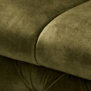 Canapé d’angle Merlin II Velours Tomi: Vert vieilli - Méridienne courte à droite (vue de face)