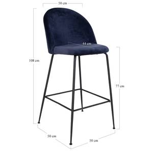 Chaises de bar Maxou II (lot de 2) Bleu foncé