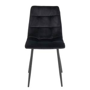 Chaises capitonnées Ormoy II (lot de 2) Velours / Acier - Noir