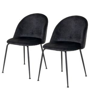 Chaises capitonnées Maxou II (lot de 2) Noir