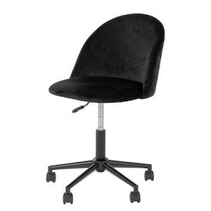 Chaise de bureau pivotante Varby Velours / Acier - Noir