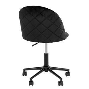 Chaise de bureau pivotante Varby Velours / Acier - Noir