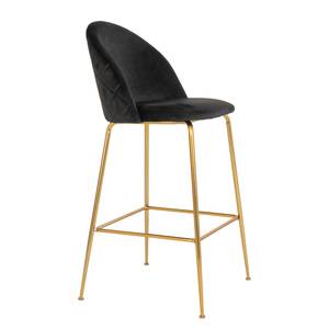 Chaises de bar Maxou I (lot de 2) Velours / Acier - Noir