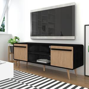 Tv-meubel Amanda Eikenhouten look/zwart