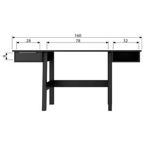 Schreibtisch Tewin Kiefer massiv - Schwarz