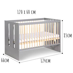 Lit bébé Pauline I Gris - Sans matelas