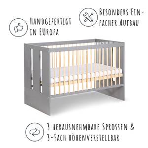 Lit bébé Pauline I Gris - Sans matelas