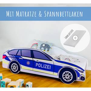 Autobett Polizei 80 x 160cm - Kaltschaummatratze