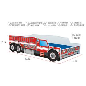 Autobett Feuerwehr 80 x 160cm - Kaltschaummatratze