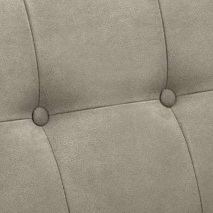 Ecksofa Croom Microfaser Zaira: Silbergrau - Longchair davorstehend links - Mit Hocker