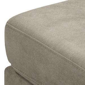 Ecksofa Croom Microfaser Zaira: Silbergrau - Longchair davorstehend links - Mit Hocker