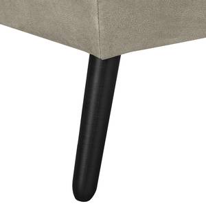 Ecksofa Croom Microfaser Zaira: Silbergrau - Longchair davorstehend links - Mit Hocker