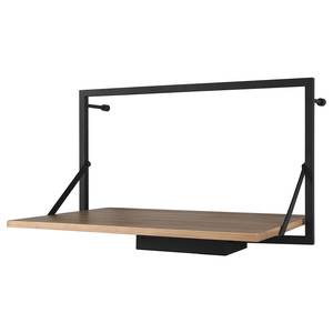 Étagère murale Legno I Eucalyptus massif  / Métal - Eucalyptus / Noir - Largeur : 50 cm