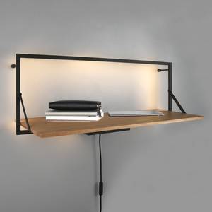 Mensola Legno I inclusa illuminazione Eucalipto massiccio / metallo - eucalipto / nero - Larghezza: 90 cm