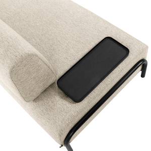 Sofa Matt (3-Sitzer) Flachgewebe Badra: Beige - Tablett