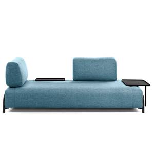 Sofa Matt (3-Sitzer) Flachgewebe Badra: Jeansblau - Tablett
