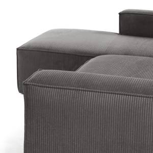 Ecksofa Mandal II Cord - Cordstoff Lole: Hellgrau - Longchair davorstehend links