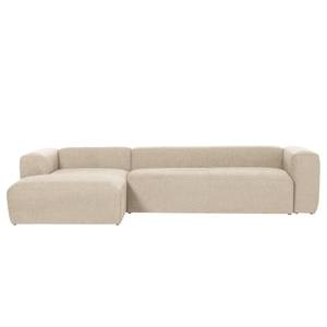 Ecksofa Mandal I Samt - Chenille Gratia: Beige - Longchair davorstehend links