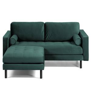 Ecksofa Monza Samt - Samt Juin: Petrol - Breite: 182 cm - Longchair davorstehend links