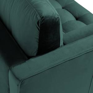 Ecksofa Monza Samt - Samt Juin: Petrol - Breite: 182 cm - Longchair davorstehend links