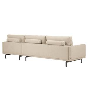 Ecksofa Norfolk Chenille Gratia: Beige - Longchair davorstehend rechts