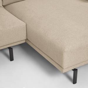 Ecksofa Norfolk Chenille Gratia: Beige - Longchair davorstehend rechts