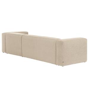 Hoekbank Mandal IV chenille - Chenille Gratia: Beige - Longchair vooraanzicht rechts