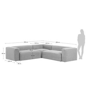 Canapé d’angle Novato Chenille - Tissu Chenille Gratia: Beige - Largeur : 290 cm - Isocèles