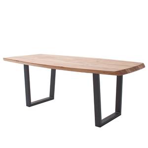 Eettafel Hamton Acacia - Breedte: 180 cm - Antraciet - Trapezevormig