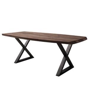 Table Hamton Acacia brun - Largeur : 180 cm - Anthracite - Forme en X