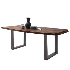 Table Hamton Acacia brun - Largeur : 180 cm - Métal vintage - Forme en U