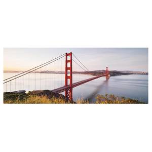 Glazen afbeelding Golden Gate Bridge blauw - 125 x 50 x 0,4 cm