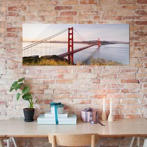 Quadro di vetro Golden Gate Bridge Blu - 125 x 50 x 0,4 cm