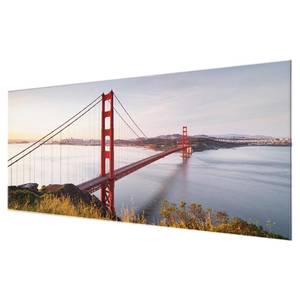 Glasbild Golden Gate Bridge Blau - 125 x 50 x 0,4 cm