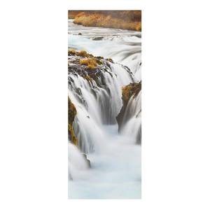 Glasbild Brúarfoss Wasserfall in Island Weiß - 30 x 80 x 0,4 cm - 30 x 80 cm