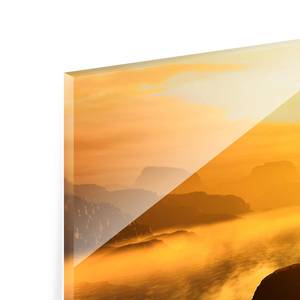 Glazen afbeelding Yoga Meditation geel - 125 x 50 x 0,4 cm