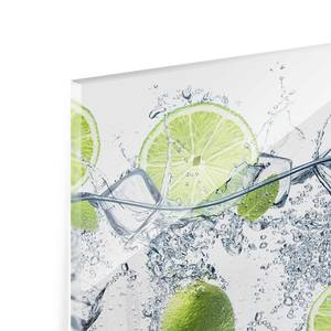 Quadro di vetro Lime e ghiaccio Bianco - 125 x 50 x 0,4 cm - 125 x 50 cm