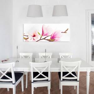 Glazen afbeelding Tere Magnoliatak roze - 80 x 30 x 0,4 cm - 80 x 30 cm