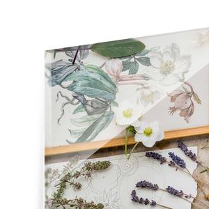 Tableau en verre Fleurs Vintage Beige - 125 x 50 x 0,4 cm