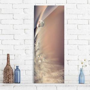 Glazen afbeelding Story of Waterdrop III beige - 50 x 125 x 0,4 cm