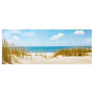 Glasbild Strand an der Nordsee Beige - 125 x 50 x 0,4 cm - 125 x 50 cm